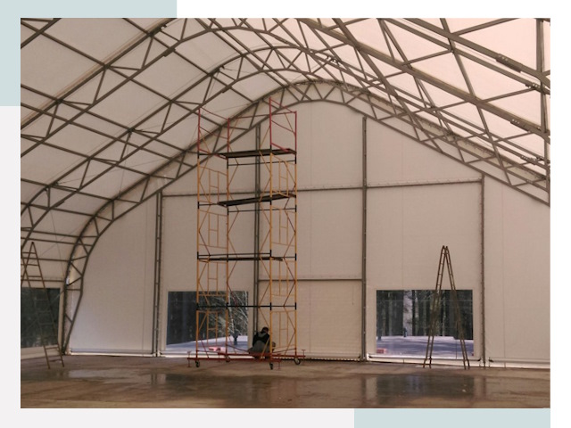 Шатровые ангары в Нововоронеже